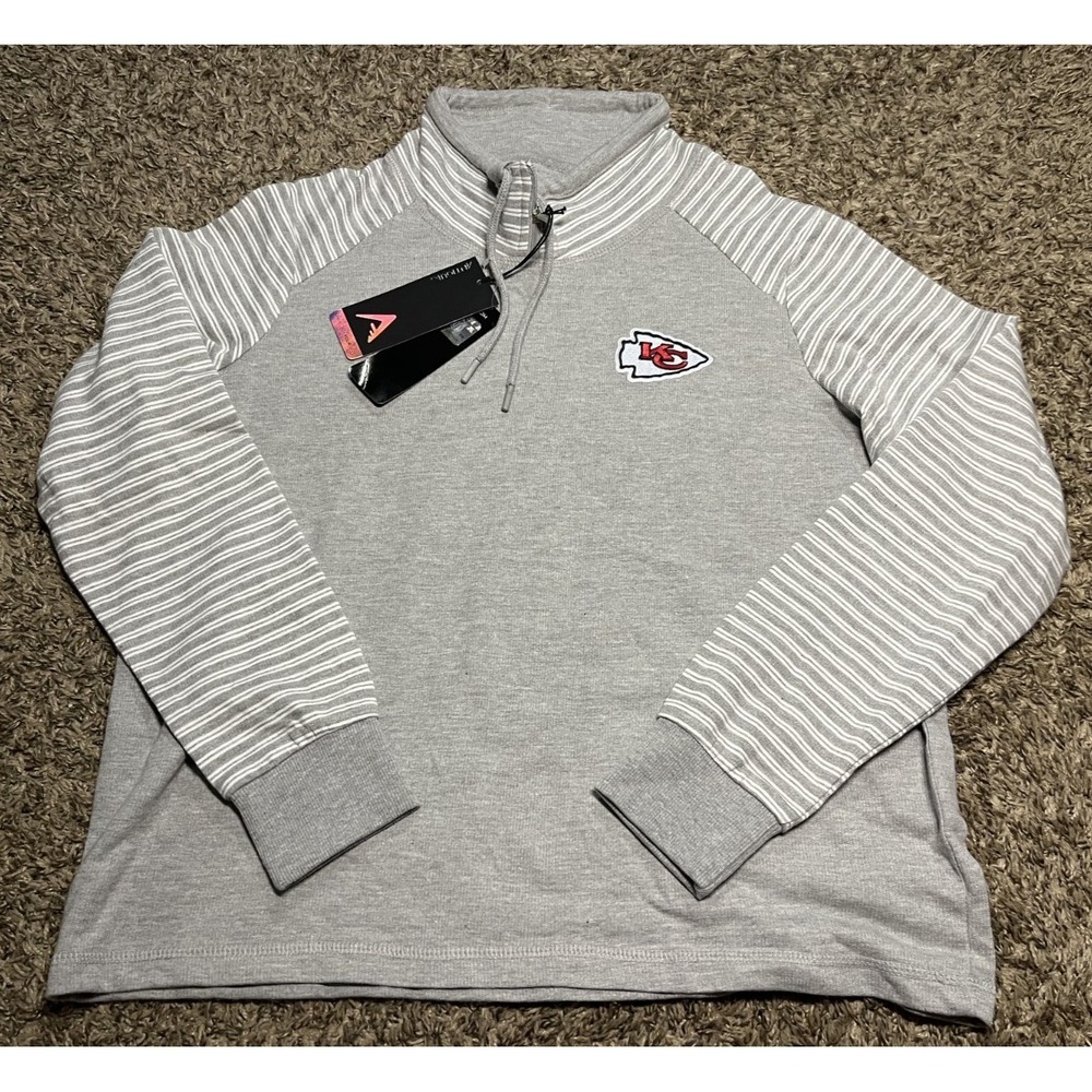 NEW Antigua Kansas City Chiefs NFL Women's 1/8 Zip W's Squad Pullover (Large)